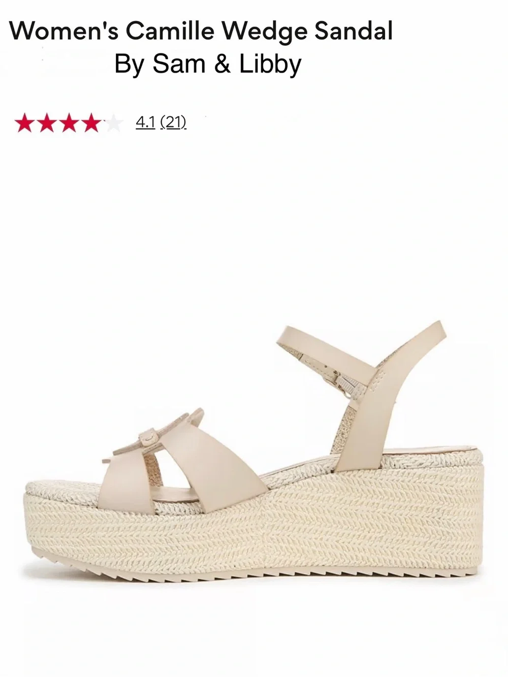 *new* Sam & Libby Beige Platform Espadrille Wedge Sandals